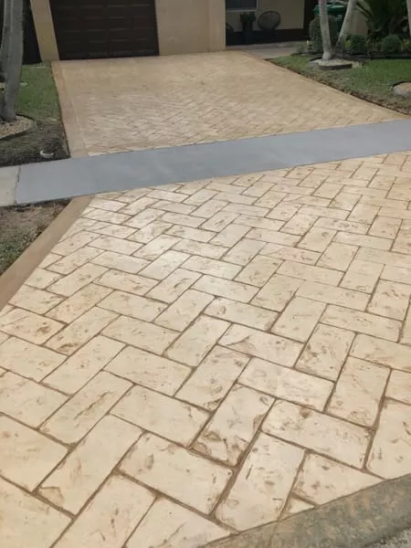 stamped concrete driveway in Dallas TX